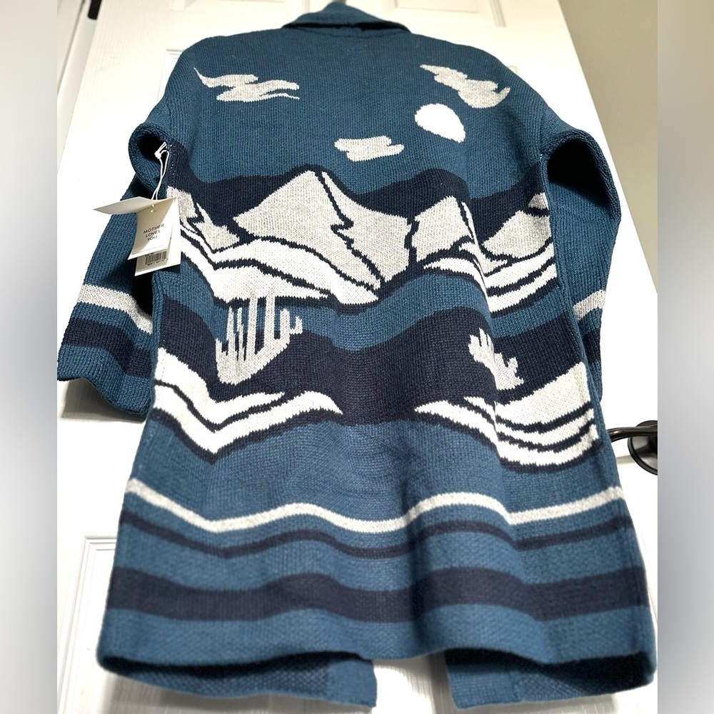 MOTHER Patch Pocket Cardigan NWT Rare Picturesque Blue Alpaca XS - Picture 13 of 16